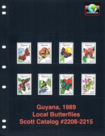 $22.45 Scott Value - 1989 GUYANA Butterflies part 1 of 2 Amazon CV MNH NH UMM