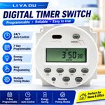 DC 12V 16A LCD Digital Timer Switch Electronic Power Programmable Time Relay UK