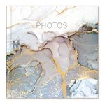 Grey & Gold Marble Design Photo Album Holds 200 4" x 6" Family Photographs