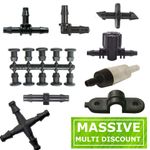 4mm Pipe Fittings Air-Line Micro-Irrigation Hydroponics Pond elbow tee joiner