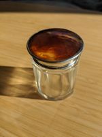 Antique Art Deco Sterling Silver Faux Tortoiseshell Dressing Vanity Jar 1924 L&S
