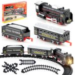 Battery Operated Train Set with Track and Headlight Kids Toy 2.4m Railway Set