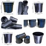 Black Plastic Plant Pots 1 2 3 Litre New Unused Slotted 