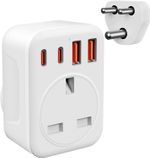 Omivine UK to South Africa Plug Adapter, 5 in 1 Type M SA Travel Power Adapter C