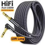 3.5mm Aux Cable 90 Degree Right Angle Jack Male to Male Car Audio Lead Uk