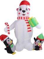 6ft Large Inflatable Polar Bear LED Lights Outdoor Christmas Decorations 