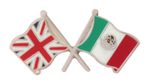 Mexico Flag & United Kingdom Flag Friendship Courtesy Pin Badge