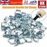 Double Ear Clamps O Clips Hose Pipe Clip Crimp Air Silicone Petrol Water Fuel UK