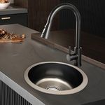 Stainless Steel Kitchen Sink Round Single Bowl Sink Kitchen Cafe Bar Basin Sink