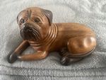 Carved Wooden Dog Statue - Sold As Seen - Comes With Marks, Scuffs - Nice Patina