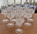 Cristal D'Arques Diamond Cut Crystal WINE Glasses - 11 - 16.5cm -French VTG -EXC