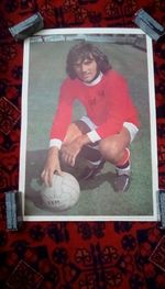 LOT OF 6 VINTAGE P.F.A. FOOTBALLER POSTERS ( BEST ,DOUGAN ETC )