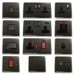 Black Nickel Light Switch Plug Socket | Modern Designer UK Sockets & Switches