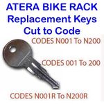 Atera Bike Cycle Rack Carriers Replacement Key Cut to Code 001 to 200