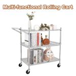 Steel 2/3-Tier Storage Cart Utility Cart Service Trolley with Lockable Casters