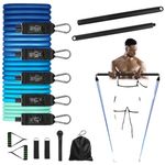 Resistance bands set with bar home gym pilates fitness training set 68kg+ EzBar