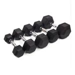 Hex Dumbbells Pairs Rubber Encased Cast Iron Gym Dumbbell Hand Weights Set