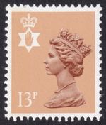Northern Ireland SG NI37a 13p Chestnut Type II Unmounted Mint