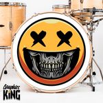Custom Printed Bass Drum Sticker Kick FULL Colour Fast & FREE Ship - UK SELLER