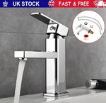 Cisivis Modern Bathroom Single Lever Taps Basin Sink Mixer Tap Hoses Faucet UK