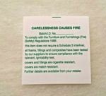 Upholstery / Furniture Sew On Fire Labels