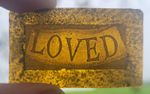 Stained Glass Loved church amber reclaimed antique fragment painted piece