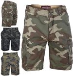 MENS ARMY CASUAL WORK CARGO COMBAT CAMOUFLAGE SHORTS COTTON CHINO HALF PANT CAMO