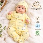 7 Piece Unisex Newborn Outfit Set Soft Cotton Hat Bib Tops Trousers