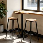 Vintage Set of 2 Bar Stools Tall Kitchen Stools Breakfast Industrial High Chair