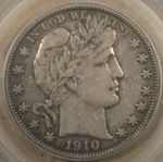 1910-S Barber Half Dollar 50c PCGS Certified VF35
