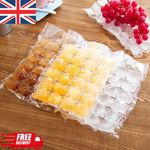 100 Ice Cube Freezer Bags 2400 Disposable Cubes Maker Clear Bag Fridge Party BBQ
