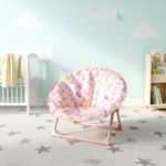 Kids Pink Rainbow Moon Chair | Foldable Playroom Armchair