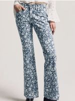 Anna Sui x Old Navy 12 Floral Bootcut Jeans Mid Rise Boho