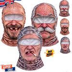 Funny Realistic Face Ski Mask,Old F*cker Man Winter Face Mask,3D Novelty Old Man