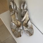 vintage shoes ladies UK 5, 1940, WW2, Goodwood Revival, Utility, silver sandals