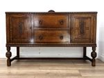 SIDEBOARD Antique Edwardian Oak Carvings Drawers Doors Splashback FREE DELIVERY