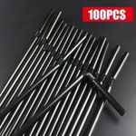 Plastic Flexible Straws Bendy Black Colour Recyclable Drinking Cocktail 100 Pack