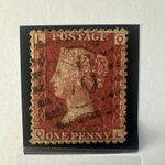 1864-79 GB QV SG 43 1d Rose Red Stamp Plate 225