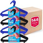 6-144 Black Blue Coat Hangers Strong Plastic Coathanger Clothes Trousers Adult