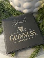 Personalised Engraved Guinness Slate Coaster – Custom Name Beer Gift – Guiness