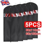 5 PCS Large Hanging Suit Bags Dress Coat Jacket Clothes  Protector