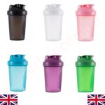 400ml Protein Shaker Bottle BPA Free with Stainless Ball Leakproof Gym Sports
