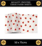 Small Red Love Hearts Valentines Day Tissue Paper Wrapping Gift Sheets 50x75cm