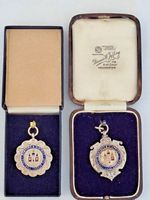 Romford & District Football League Cup and League Fobs, HM  Sterling Silver. VGC