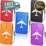 5 Pcs Aluminum Alloy Luggage Tags Metal Travel Suitcase ID Label Bag Name Tag Se