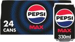 Pepsi Max Cola 330ml Cans 24 Pack Zero Sugar Fizzy Soft Drink