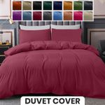 Cotton Feel Duvet Cover Reversible Quilt Covers Bedding Set with Free Pillowcase