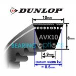 AVX10 Series (DUNLOP) Automotive Drive/Fan V Belts 10mm X 8mm - High Quality