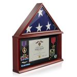 Shadow Box Flag Display Case Certificate Holder, 5' x 9' Funeral Memorial Flag