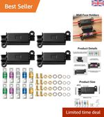 4Pcs Midi Fuse Holder 12V Inline Fuse Box Set with 30/40/60/80/100A Fuses | Heav
